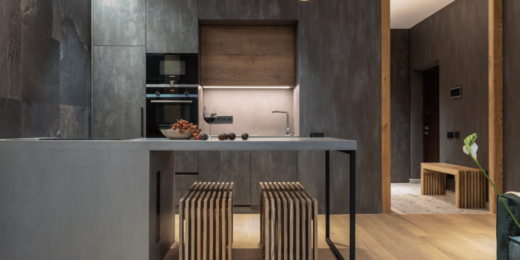 breakfast counter in home interior